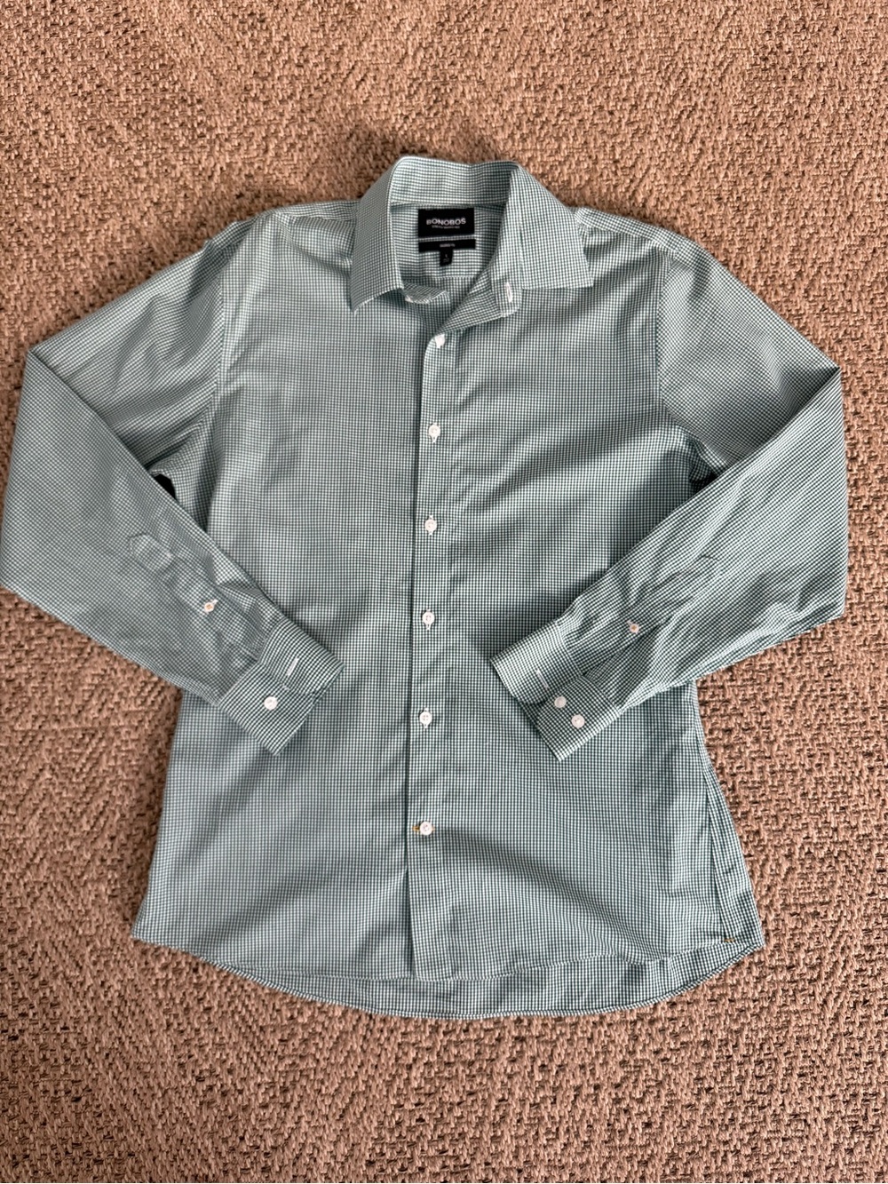 Bonobos Men's Green Micro-Check Dress Shirt